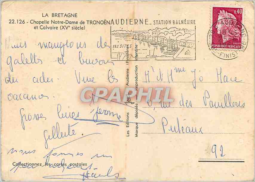 CPM La Bretagne Chapelle Notre Dame de Tronoen et Calvaire  — Back