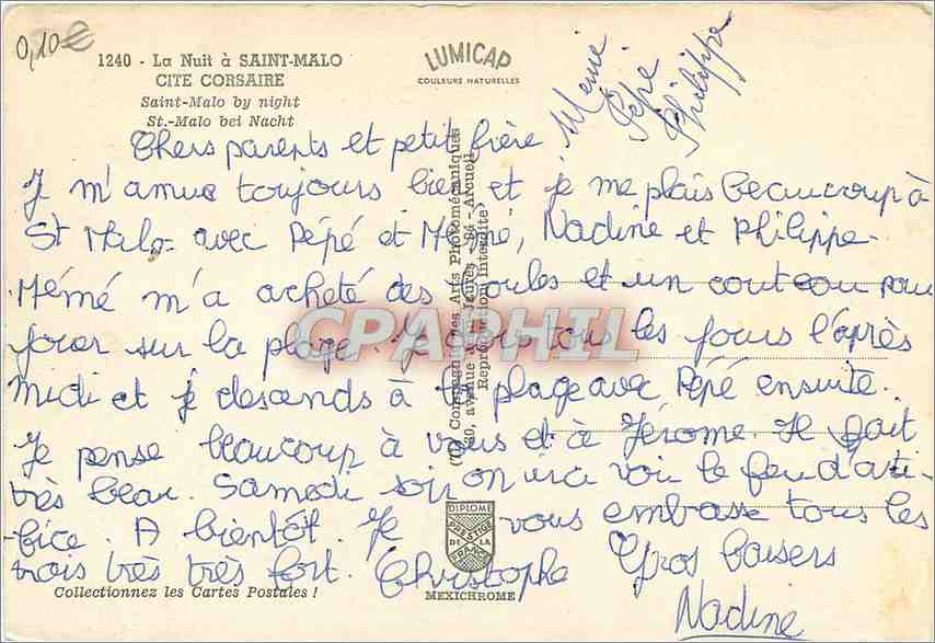 CPM La nuit a Saint Malo Cite Corsaire  — Rückseite