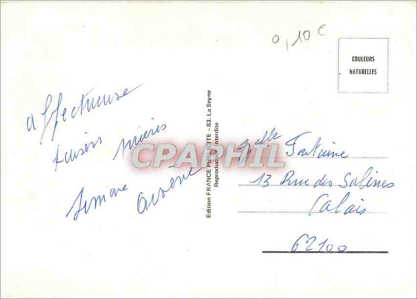 CPM Souvenir de Notre Dame de la Penier Saint Didier  — Rückseite