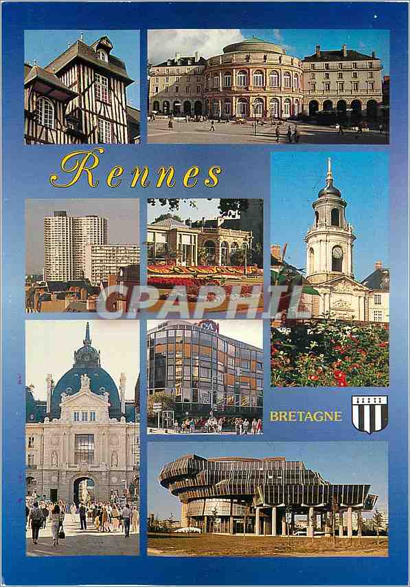 CPM Ancienne capitale du duche de Bretagne Rennes Vieilles maisons le theatre 