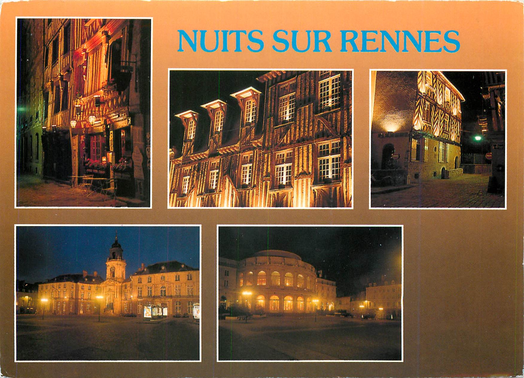 CPM Rennes Ille et Vilaine Les vieux quartiers l'Hotel de Ville et le theatre 