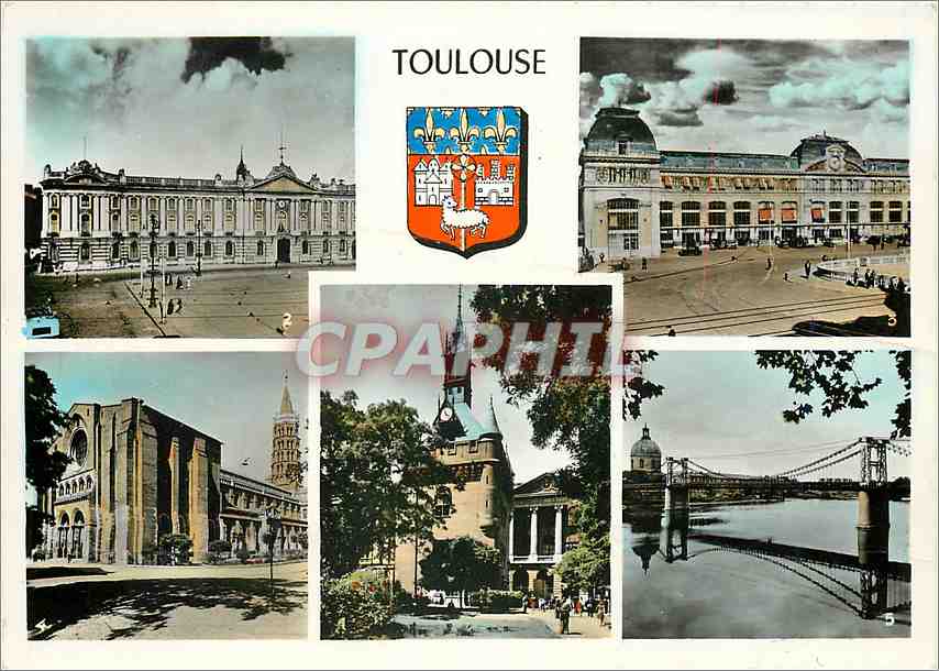 Toulouse — vue panoramique avec les monuments principaux — Éditions Lavelle, n° 5087 E