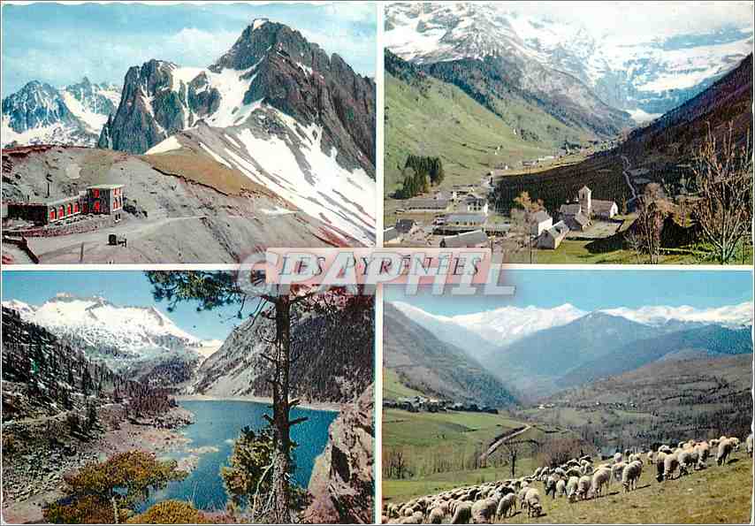 Les Pyrénées — Quatre vues : Le Col du Tourmalet, Le Cirque de Gavarnie, Le Lac d'Orédon, La Vallée d'Oueil — Éditions Mexichrome
