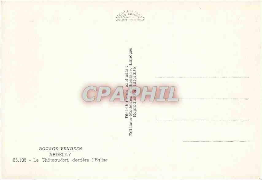 CPM Bocage Vendeen Ardelay Le Chateau fort derriere l'Eglise  — Back