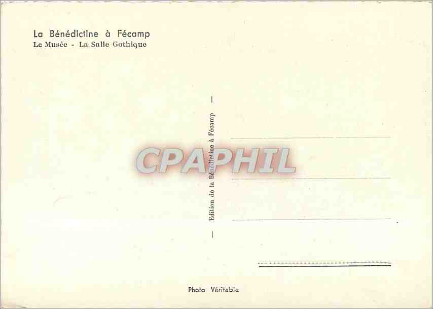 CPM La Benedictine a Fecamp Le Musee La Salle Gothique  — Rückseite