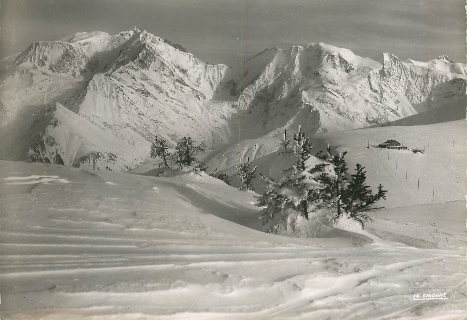 Saint-Gervais-les-Bains — Vue sur les monts d'Arbois, du Goûter, de la Cigogne et du Miage — Éditions 'LA CIGOGNE'