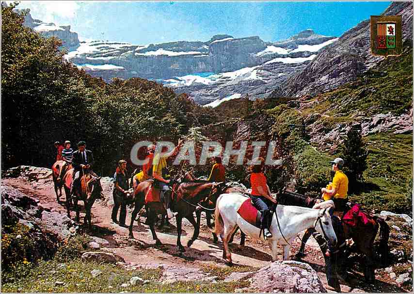 CPM Hautes Pyrenees Gavarnie Sur la route du Cirque 