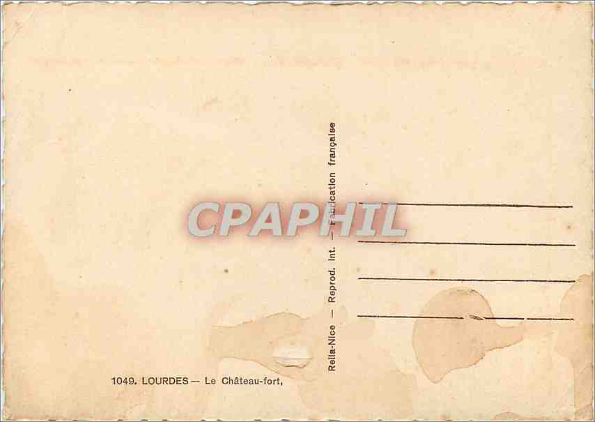 CPM Lourdes Le Chateau fort  — Verso