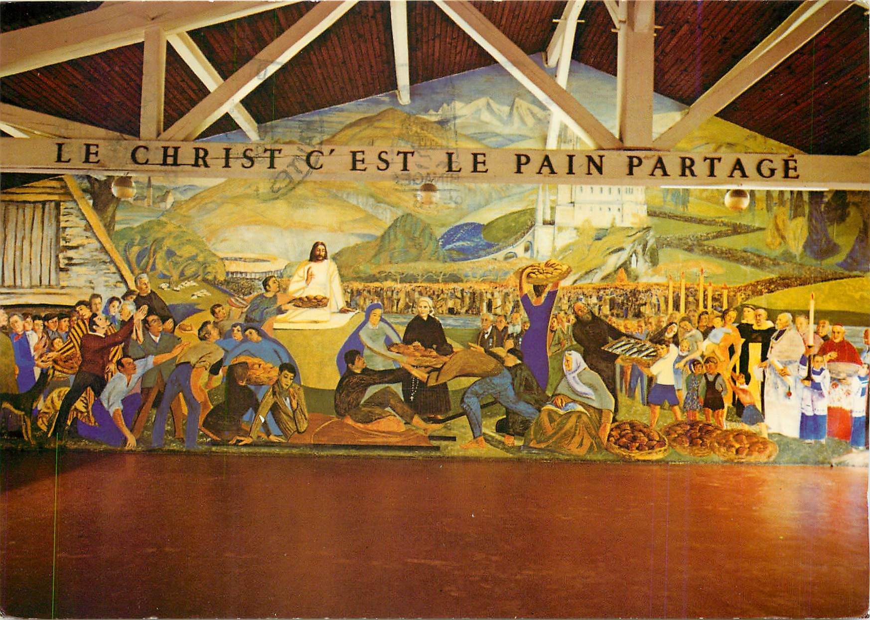 CPM Lourdes Cite Saint Pierre La fresque du pain partage 