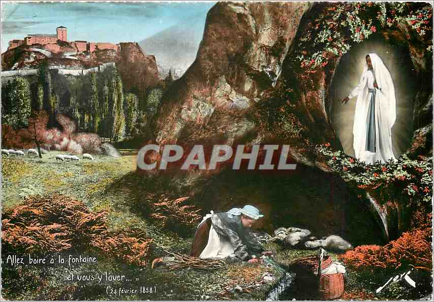 CPM Lourdes HP Decouverte de la source miraculeuse 