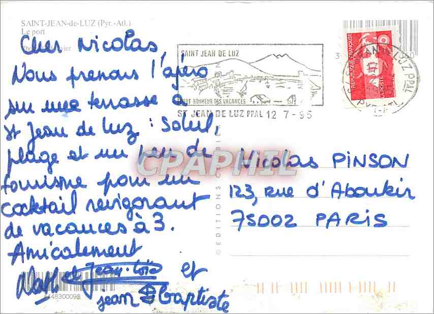 CPM Saint Jean de Luz Pyr Atl Le port  — Verso