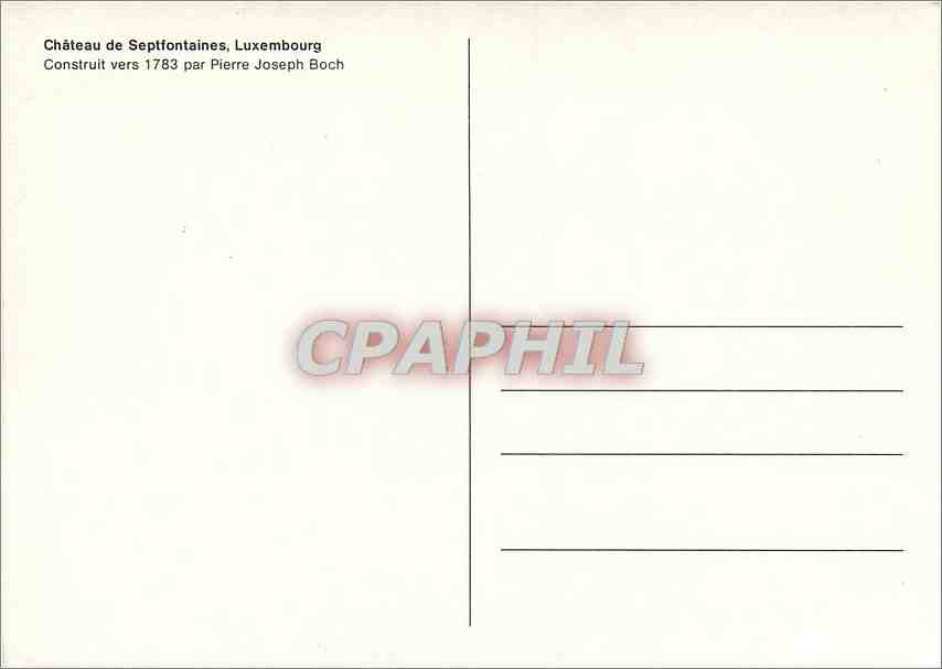 CPM Chateau de Septfontaines Luxembourg  — Verso