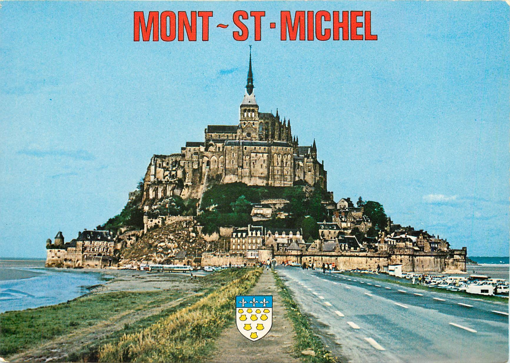 Mont-Saint-Michel — Panoramablick auf den Berg und die Zugangsstraße — Éditions Cliché Gérard-Godard Monaco