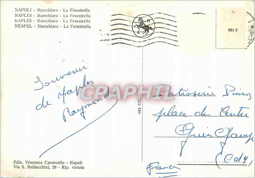 CPM Naples Marechiaro La Fenestrella  — Rückseite