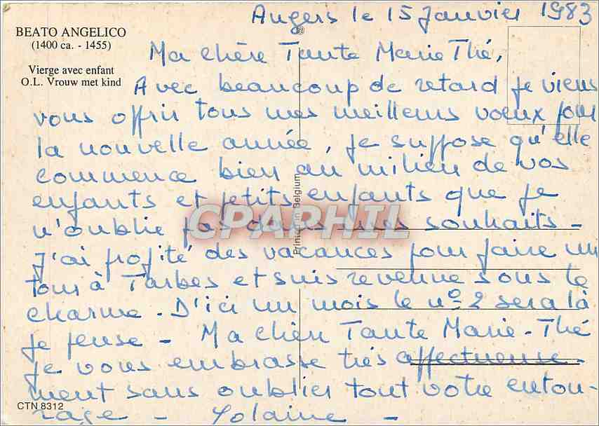 CPM Beato Angelico Vierge avec enfant  — Rückseite