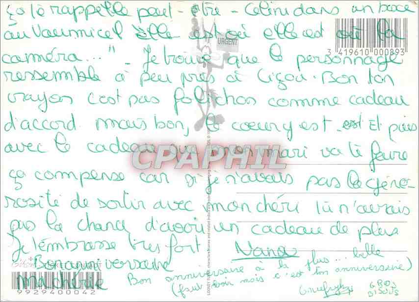 CPM Il est oou il est ou ton gateau d'anniversaire  — Rückseite