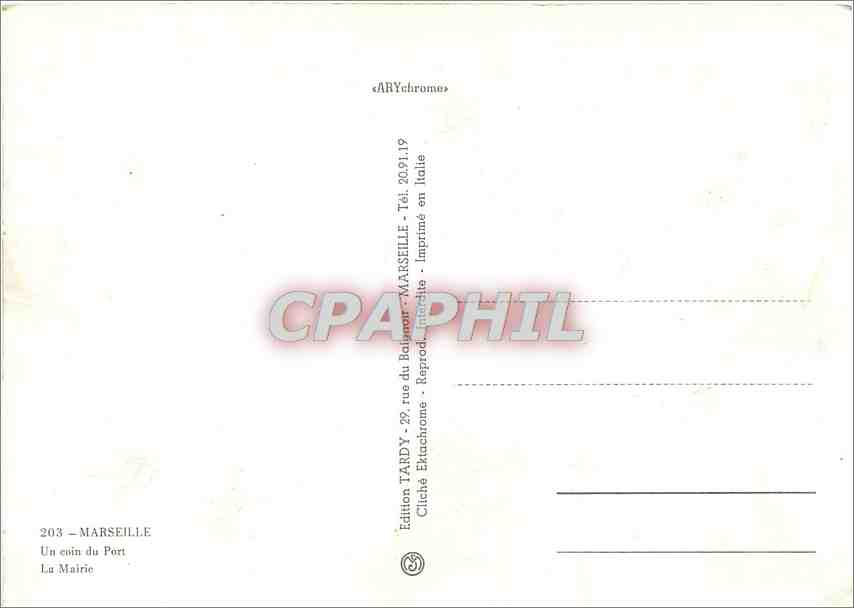 CPM Marseille Un coin du port La Mairie  — Rückseite