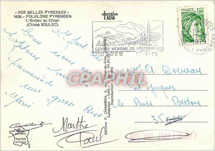 CPM Nos Belles Pyrenees Folklore Pyreneen L'Enfant au Chien  — Rückseite
