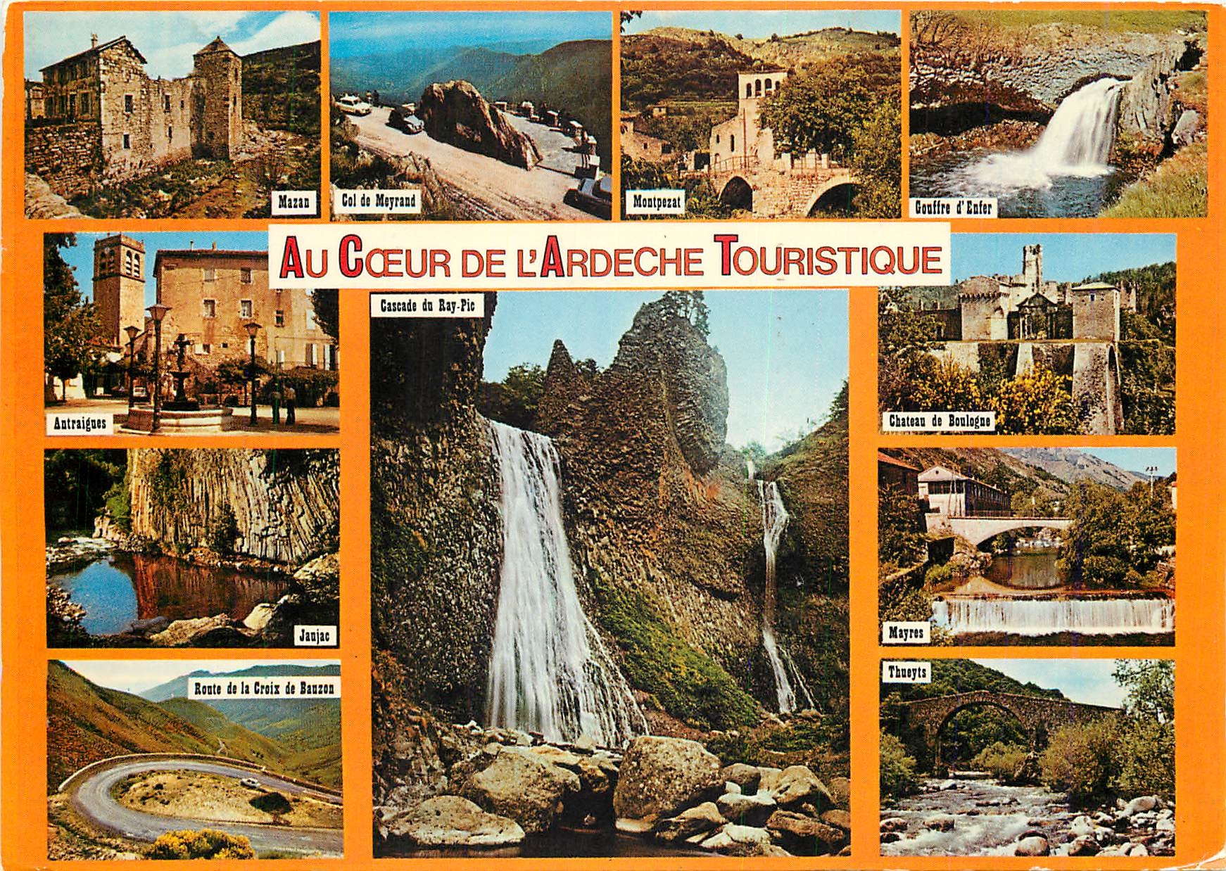 Au Cœur de l'Ardeche Touristique — Montpezat, Cascade du Ray-Pic, Château de Boulogne, etc. — Édition Cellard