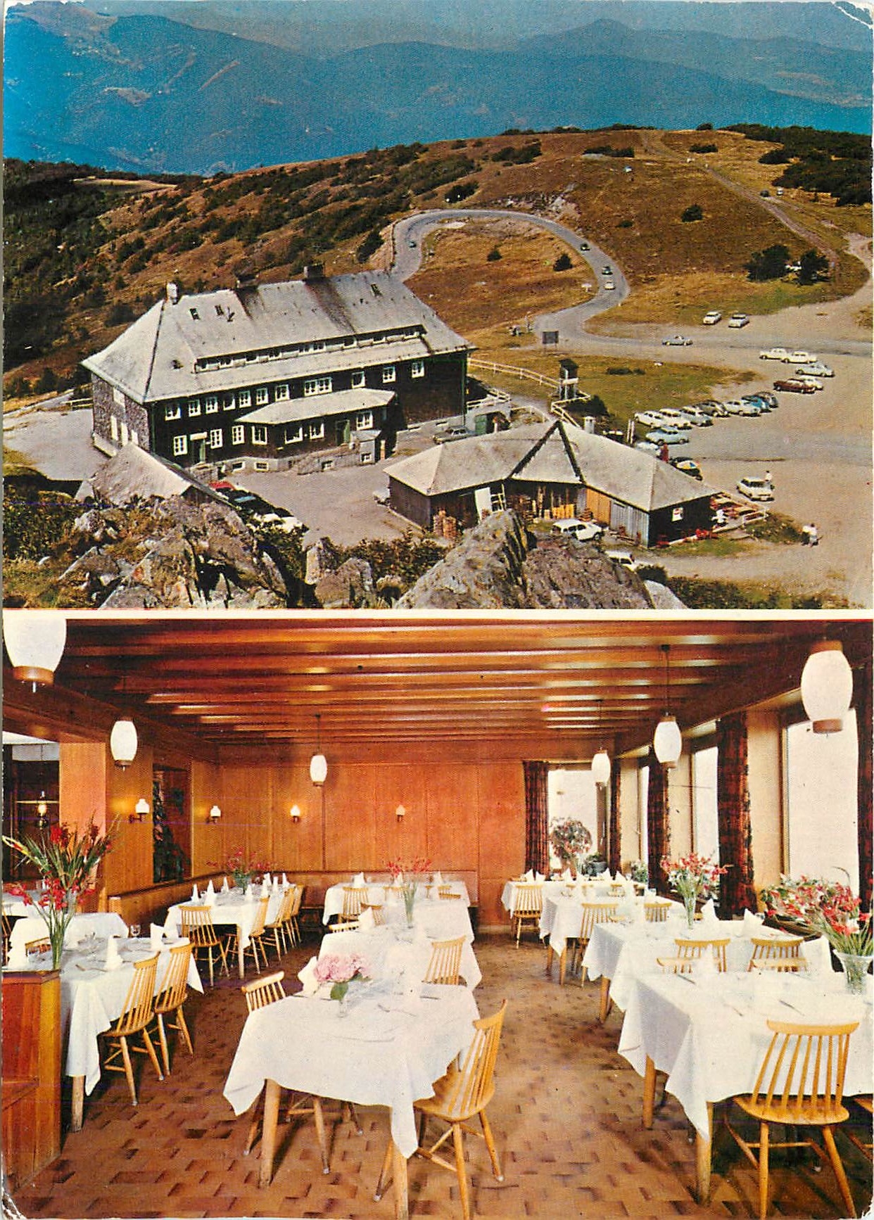 CPM Les Vosges Pittoresques Grand Ballon Sommet culminant des Vosges L'une des salles du restaurant 