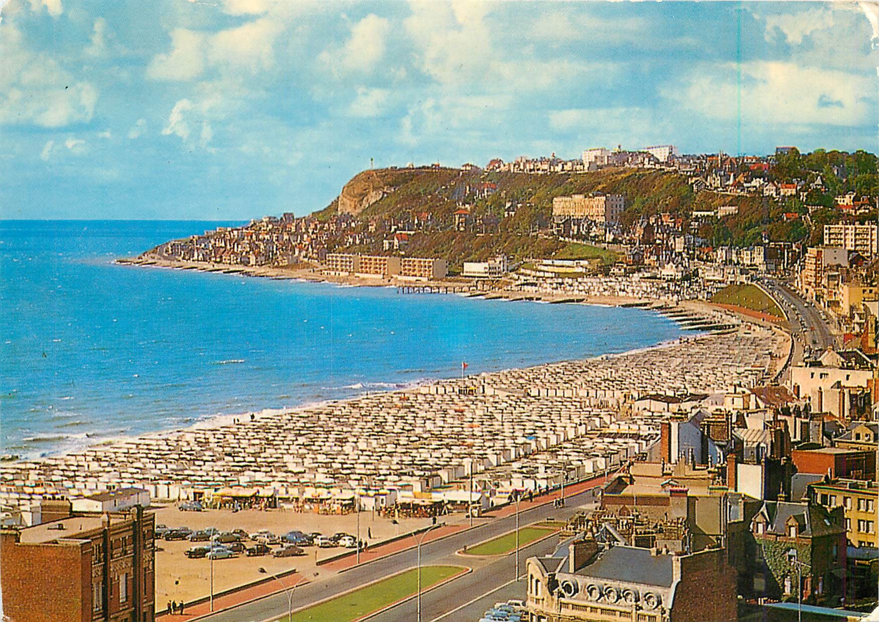 CPM Le Havre Sainte Adresse La plage et les Cabenets Au fond le Cap de la Heve et le Nice Havrais 