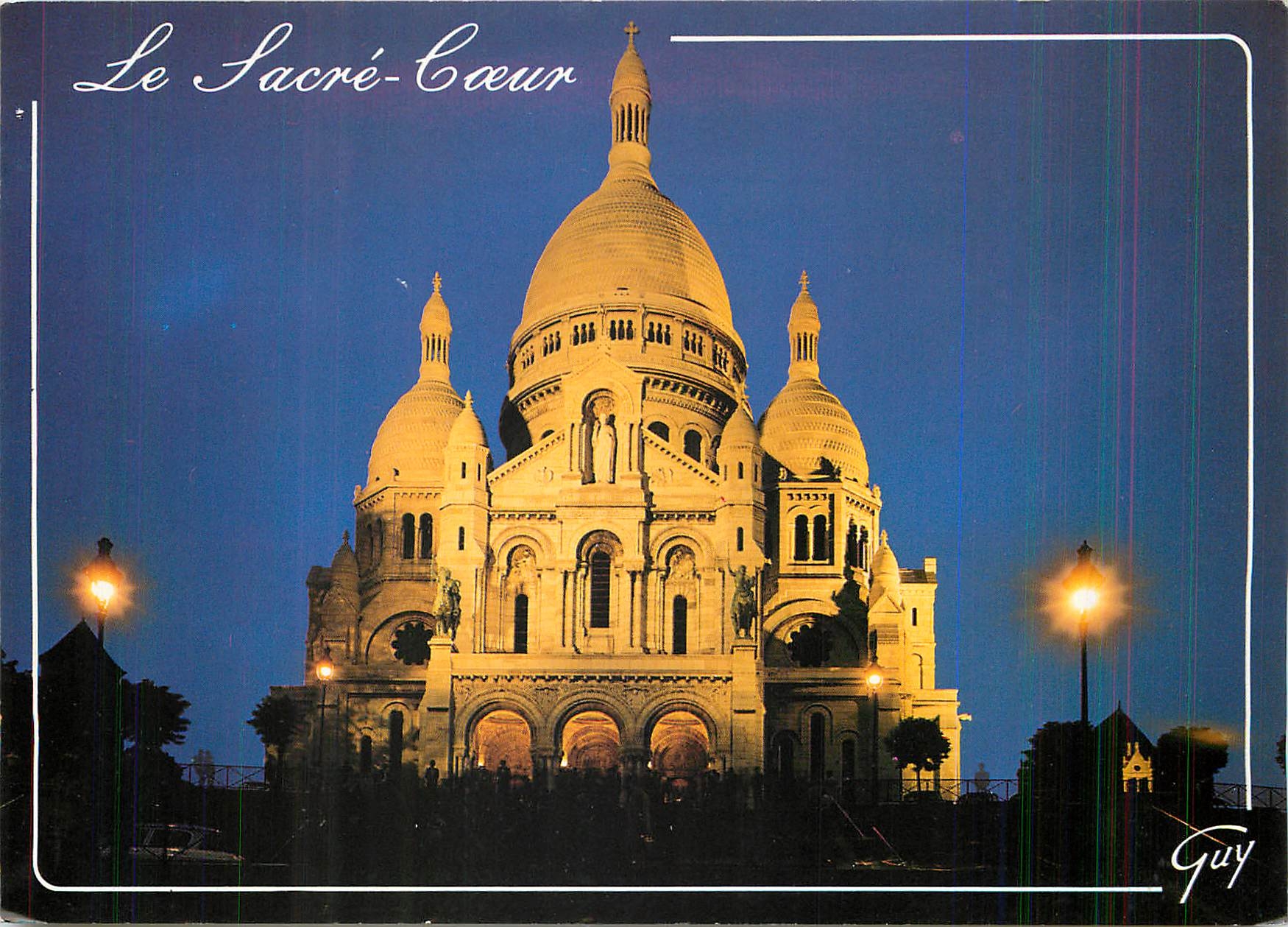 CPM Paris La Basilique du Sacre Coeur de Montmartre illuminee 