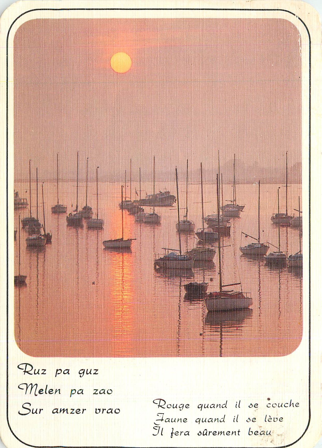 Coucher de soleil sur un port — Éditions d'Art JOS. La Baie — n° 400