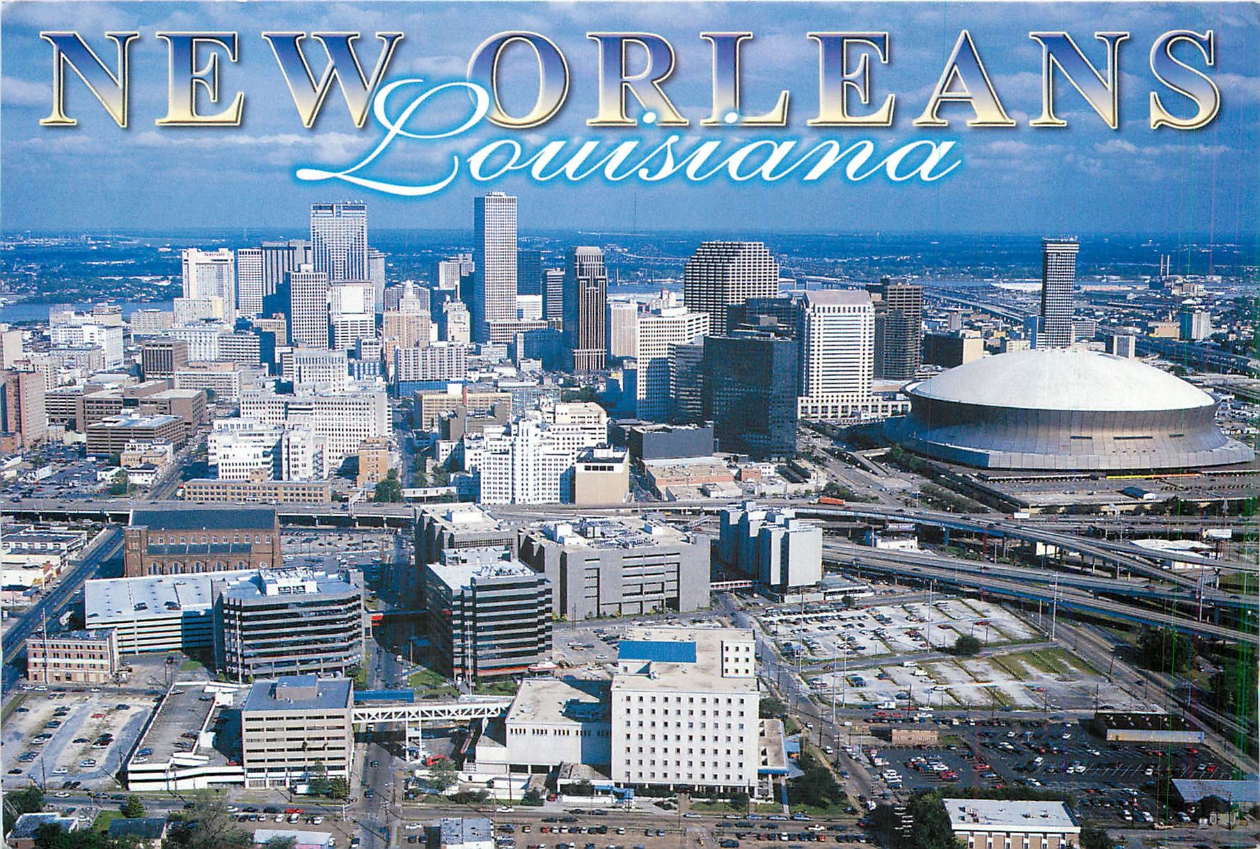 CPM New Orleans Louisiana The Crescent City Skyline is dominated by the Superdome in Americas most i