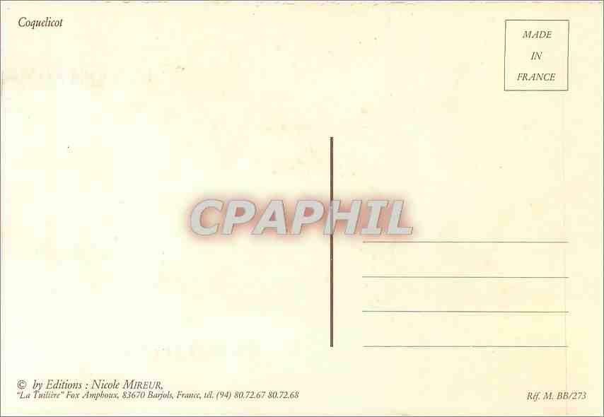 CPM Coquelicot  — Verso