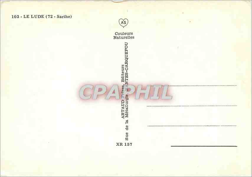 CPM Le Lude Sarthe  — Verso