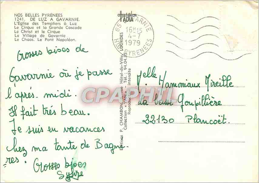 CPM Nos Belles Pyrenees De Luz a Gavarnie L'Eglise des Templiers a Luz  — Verso