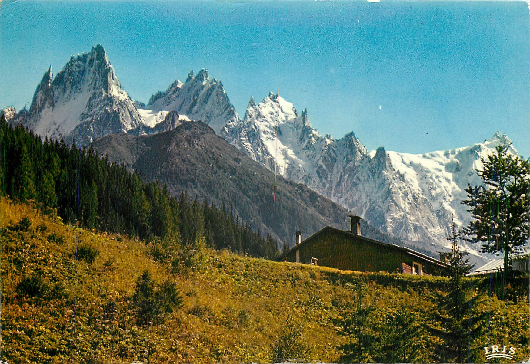 CPM Les aiguilles de Chamonix depuis le Lavancher De gauche a droite Grands Charmoz aiguille de Blai