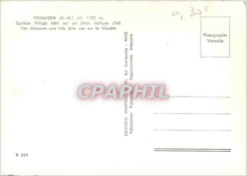 CPM Venanson AM Curieux Village bati sur un piton rocheux d'ou l'ou decouvre une tres jolie vue sur  — Rückseite