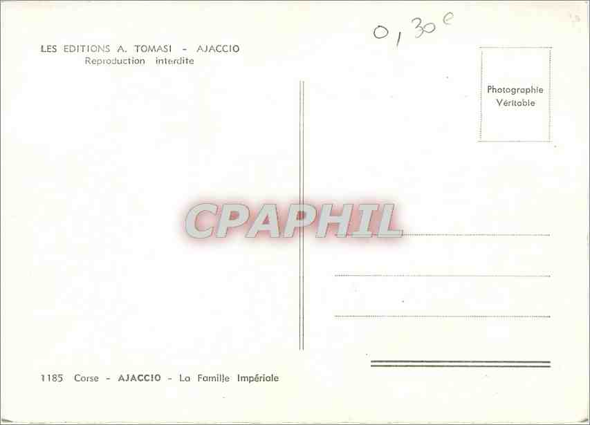 CPM Corse Ajaccio La Familie Imperiale Napoleon — Rückseite