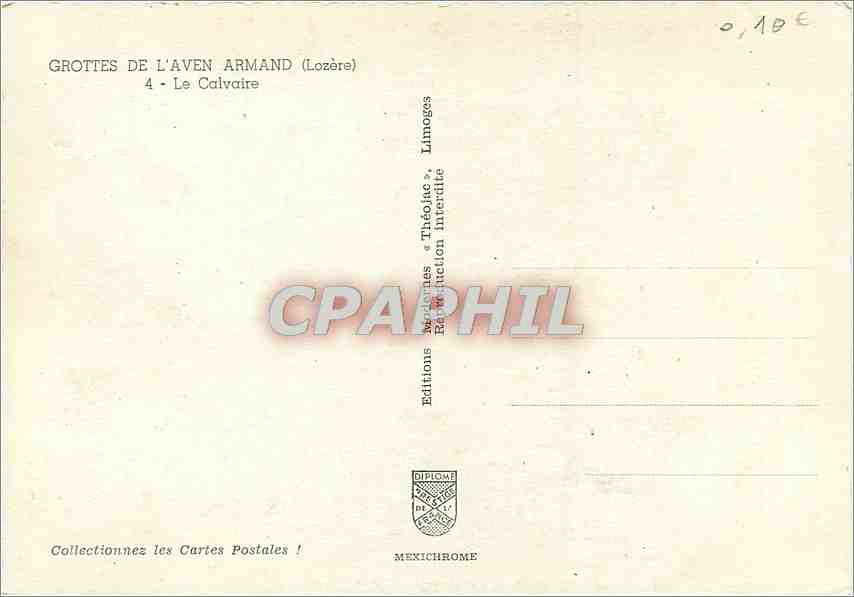 CPM Grottes de l'Aven Armand Lozere Le Calvaire  — Rückseite