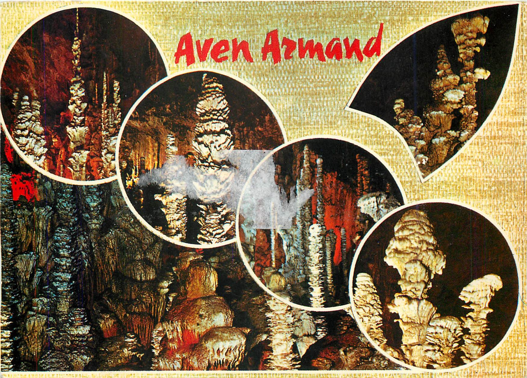 CPM En Parcourant les Gorges du Tarn Grotte de l'Aven Armand Divers aspects de ce site celebre 