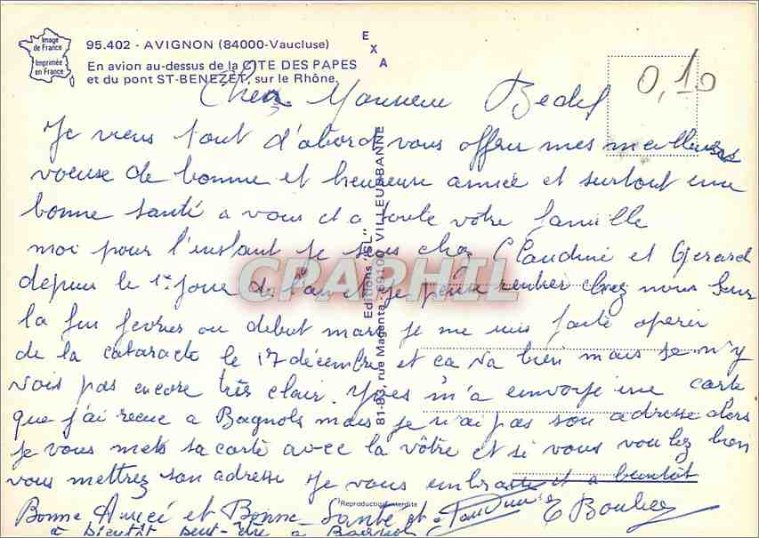 CPM Avignon Vaucluse En avion au dessus de la cite des papes et du pont St Benezet sur le Rhone  — Rückseite
