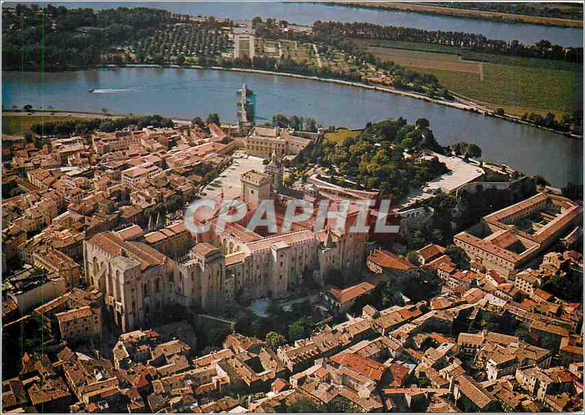 CPM Avignon Palais des Papes Vue aerienne 