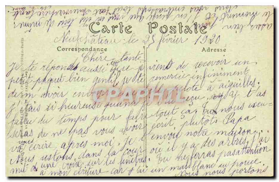 Vosges- Neuchateau- La Rue Neuve-CPA — Rückseite