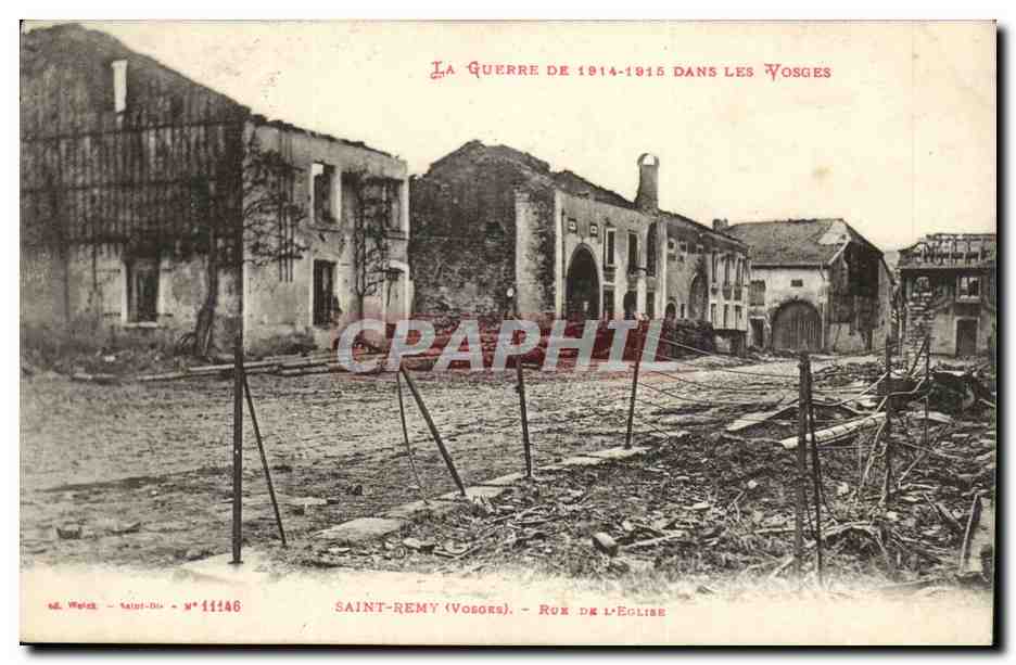Saint-Rémy (Vosges) — Rue de l'Église après la guerre — éd. Wales - Saint-Dié n°11146