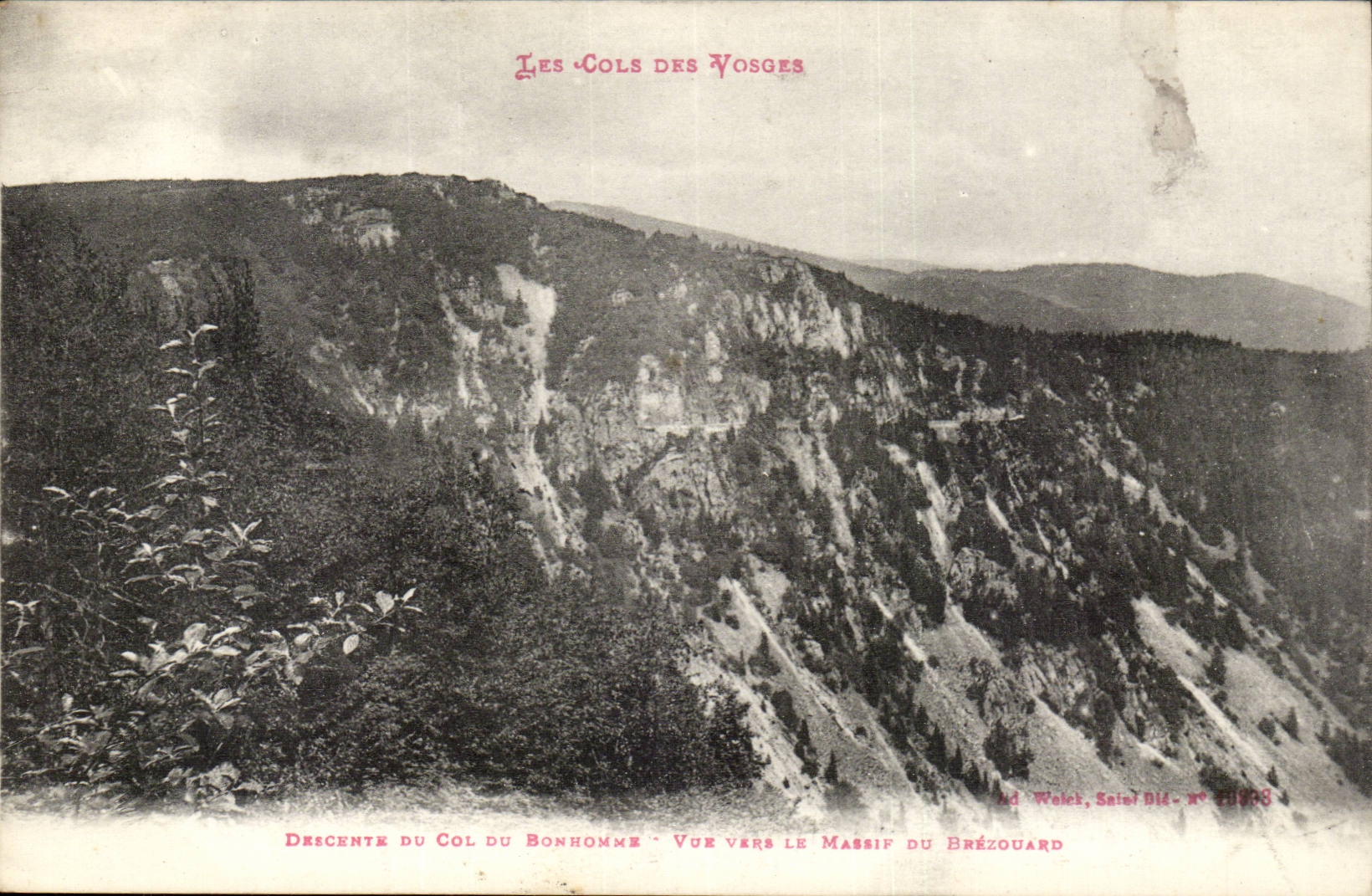 Vosges- Descente du Col du Bonhomme- Vue vers Massif du Brezouard -CPA