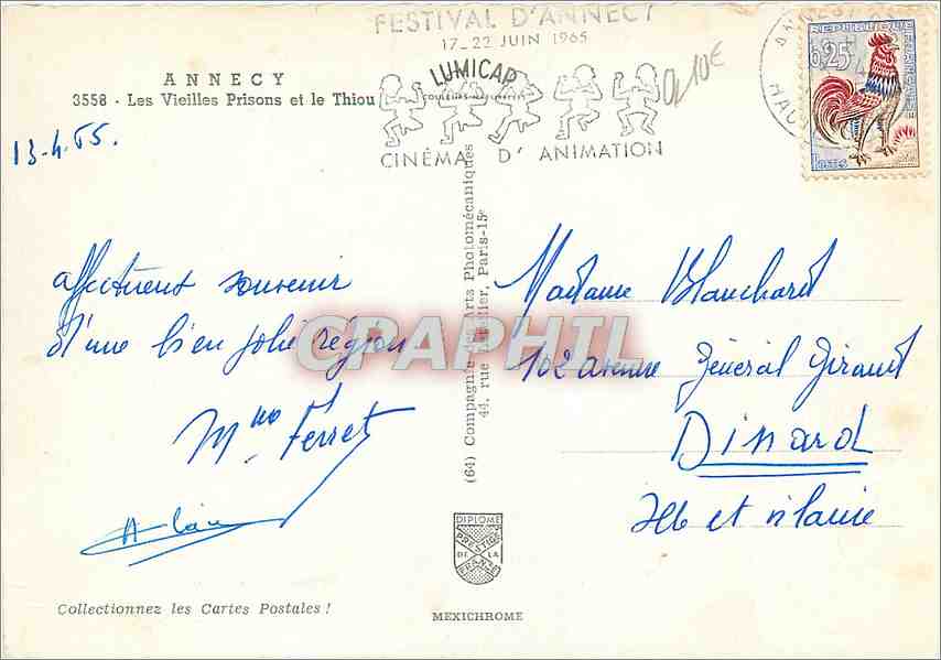 CPM Annecy Les Vieilles Prisons et le Thiou  — Verso