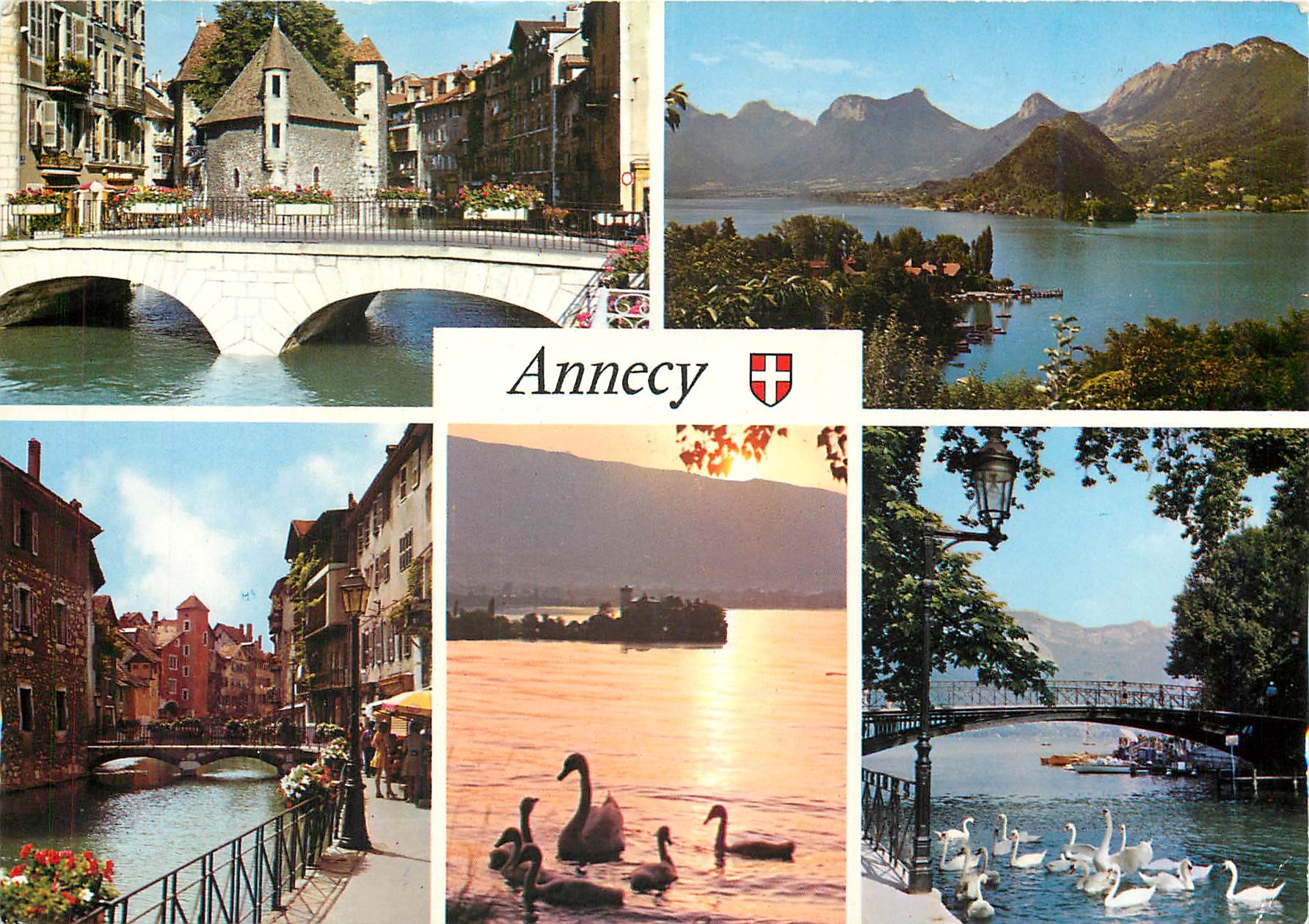 CPM Annecy et son lac Palais de l'Isle Boie des Talloires 