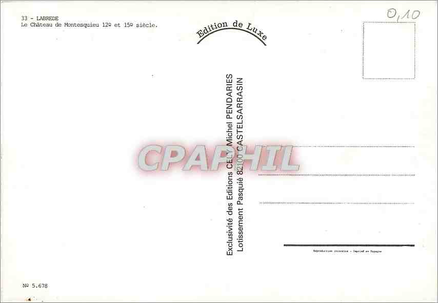 CPM Labrede Le chateau de Montesquieu  — Verso