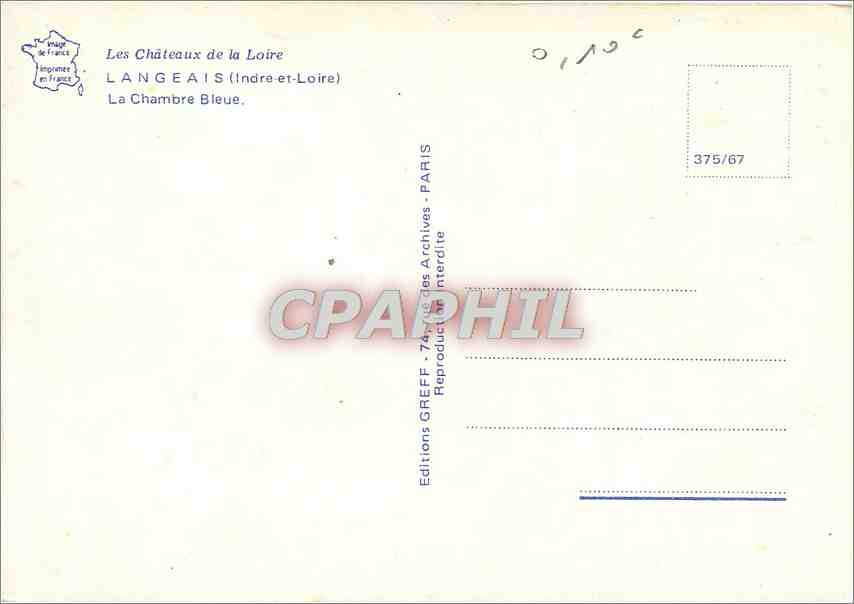 CPM Langeais Indre et Loire La Chambre Bleue  — Verso