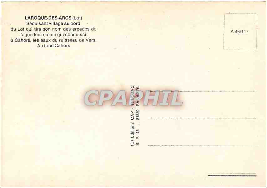 CPM Laroque des Arcs Lot Seduisant village au bord du Lot  — Rückseite