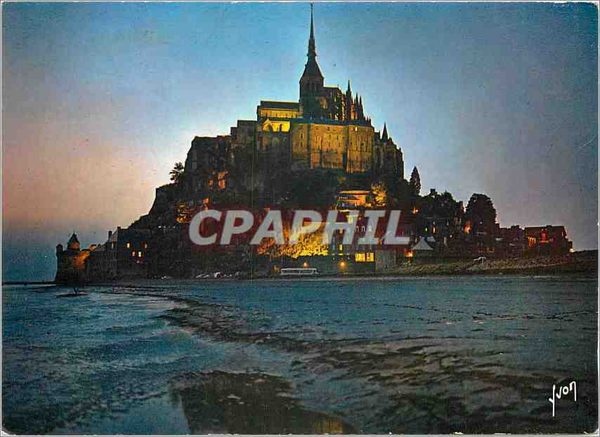 CPM Le Mont St Michel Manche Le Mont Illuminee 