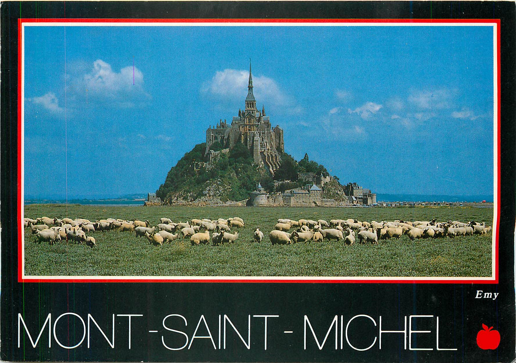 Mont-Saint-Michel — Ansicht mit Schafherde — Emy