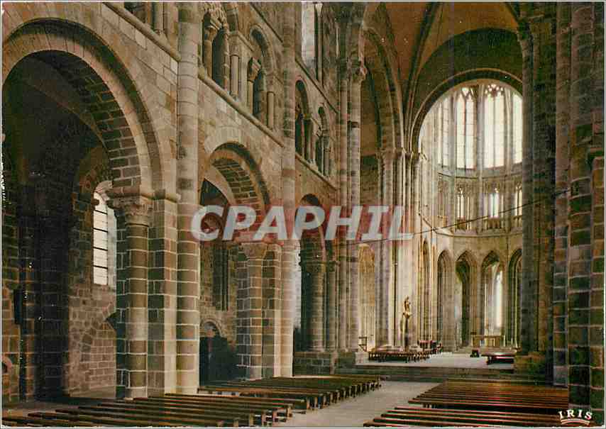 CPM Le Mont St Michel Interieur de l'eglise abbatiale 
