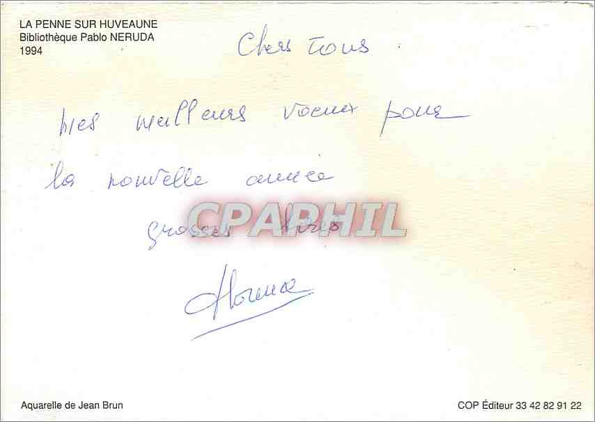 CPM La Penne sur Huveaune Bibliotheque Pablo Neruda  — Verso
